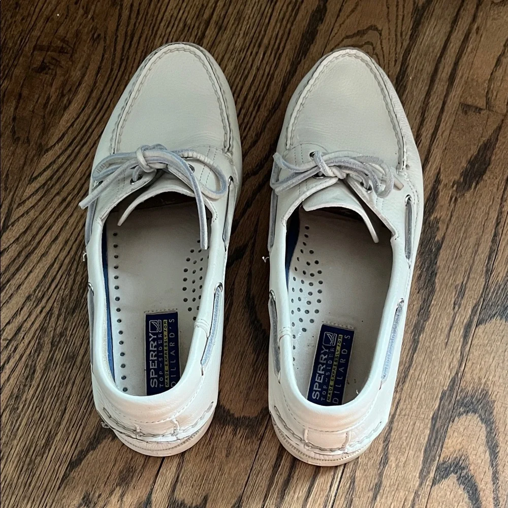 Sperry Men’s Ivory Leather Boat Shoes